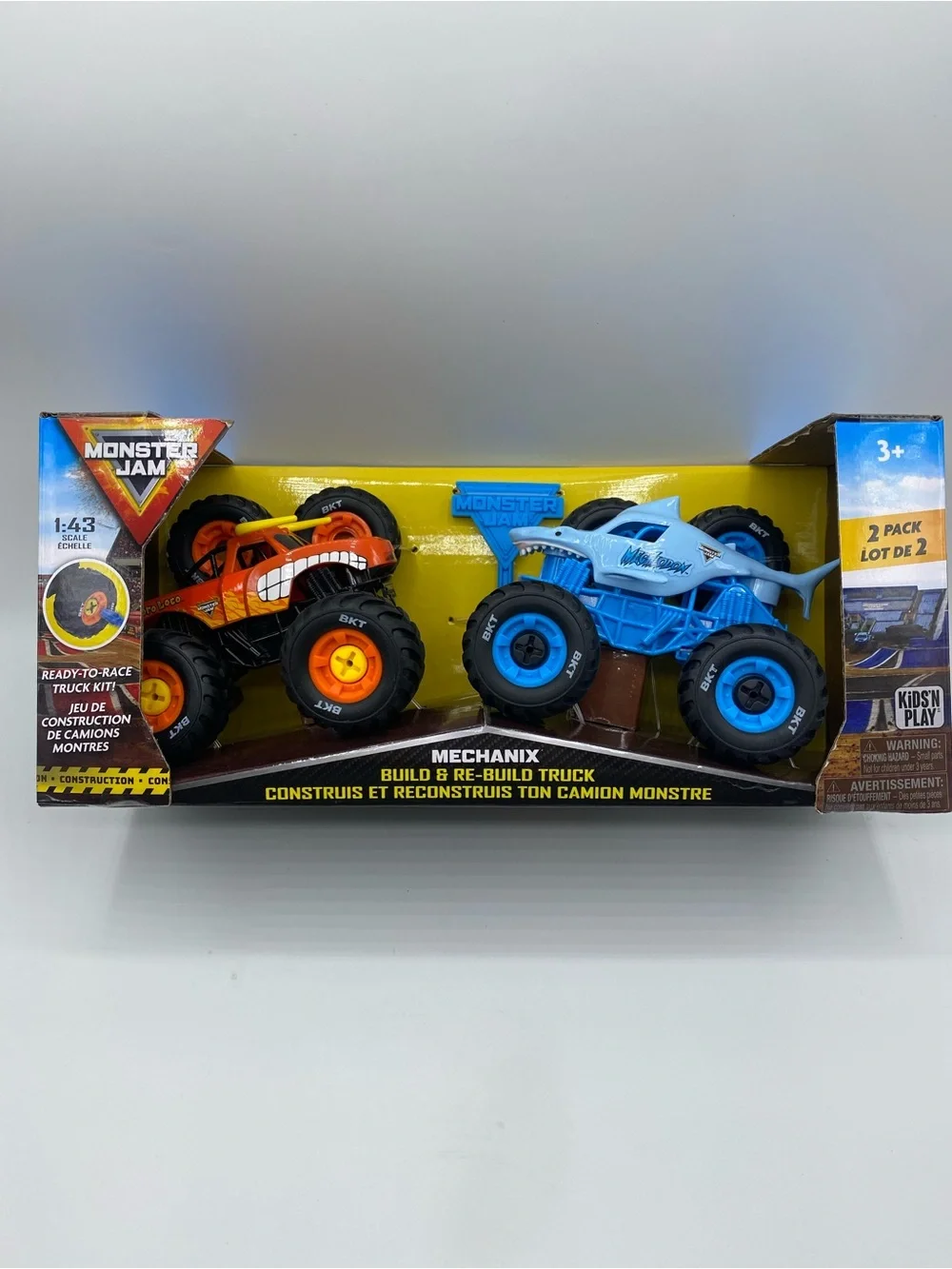 Monster Jam Mechanix 2 Pack Build Rebuild 1:43 El Toro Loco & Megalodon NEW